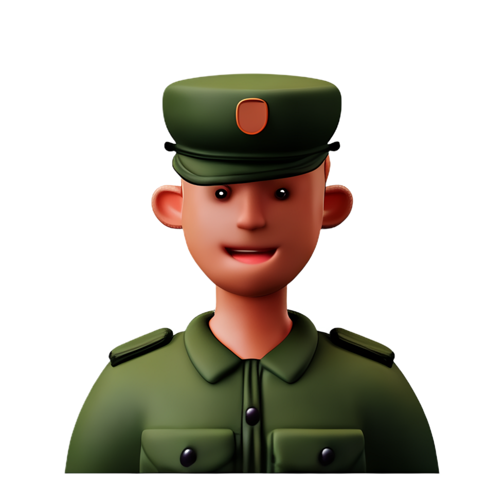 soldado cara 3d representación icono ilustración png