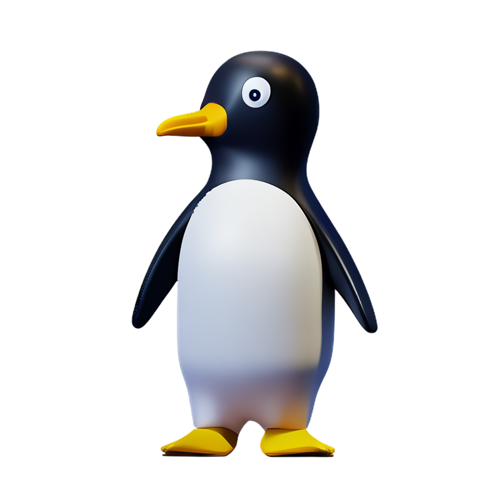 penguin 3d rendering icon illustration png