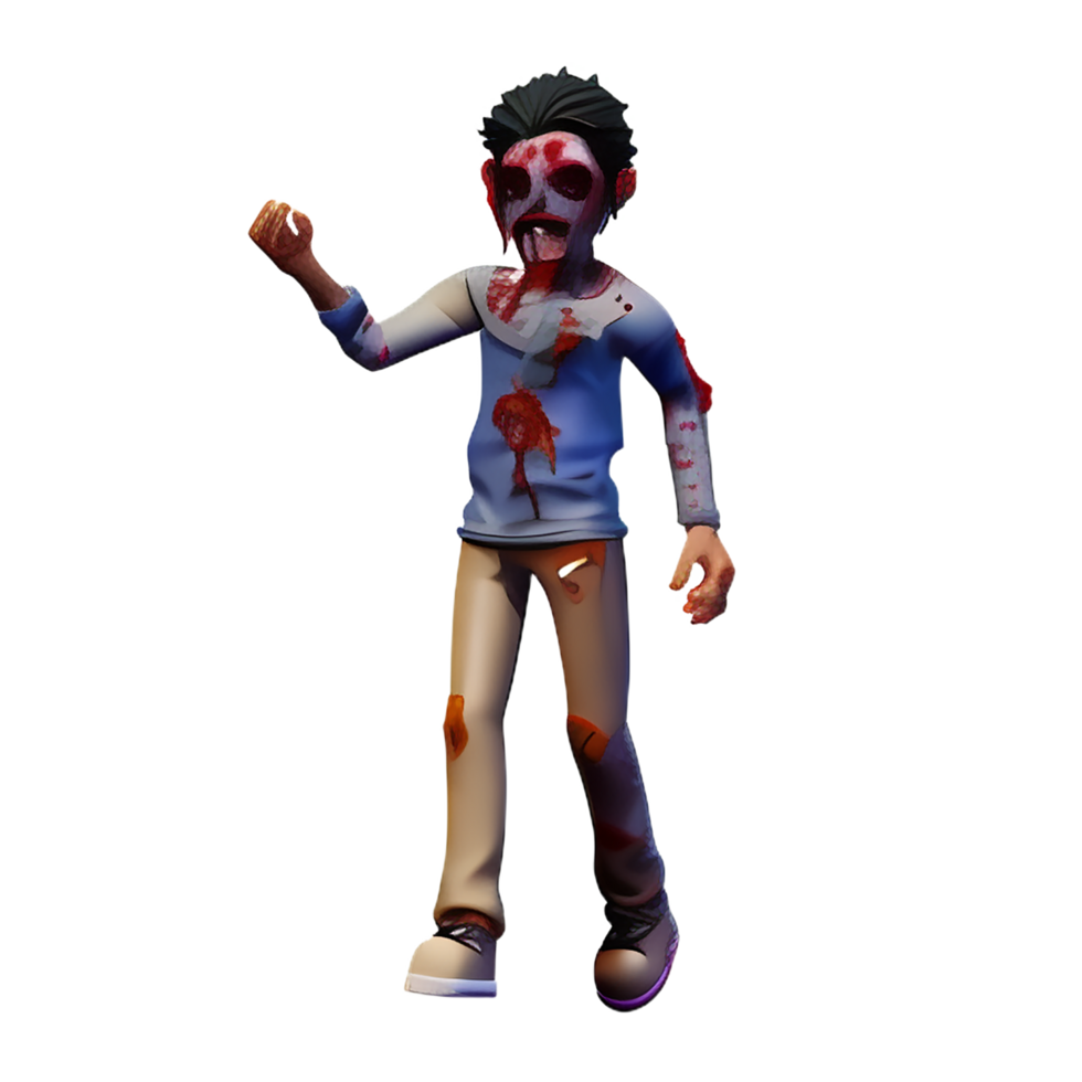 zombie 3d rendering icon illustration png