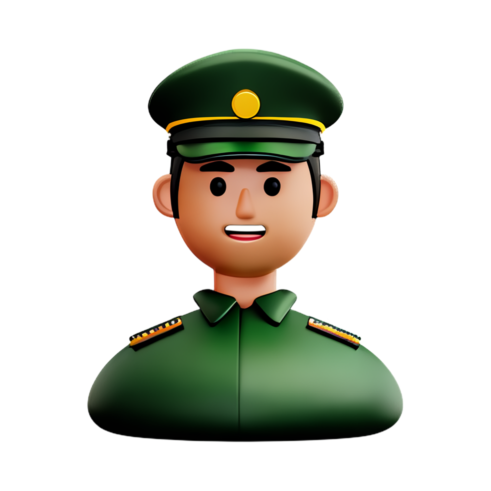 soldier face 3d rendering icon illustration png