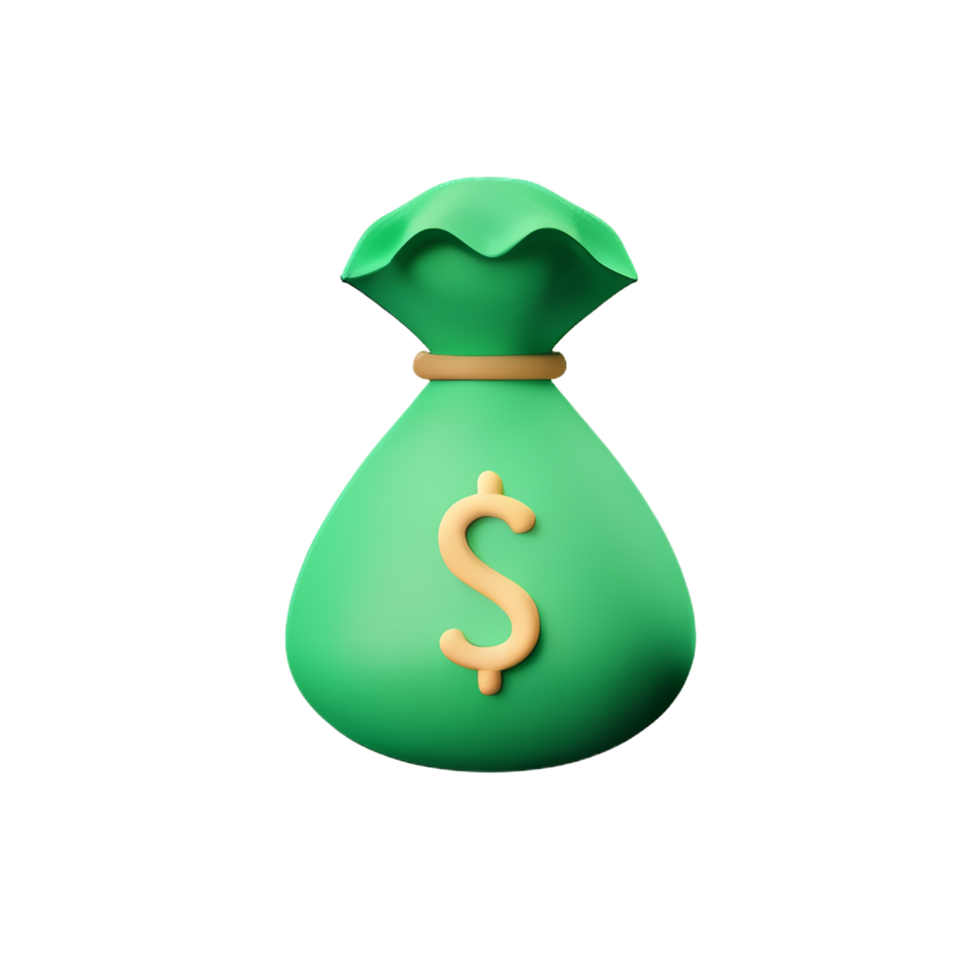 money bag 3d rendering icon illustration png