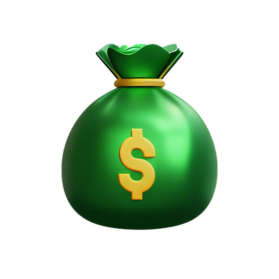 money bag 3d rendering icon illustration png