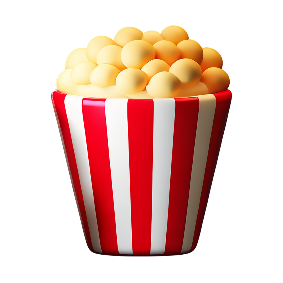 popcorn 3d rendering icon illustration png