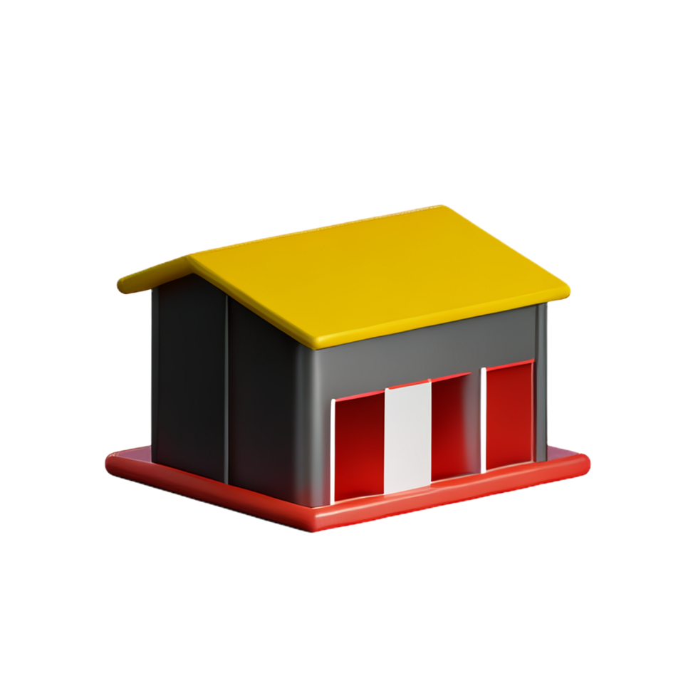 warehouse 3d rendering icon illustration png