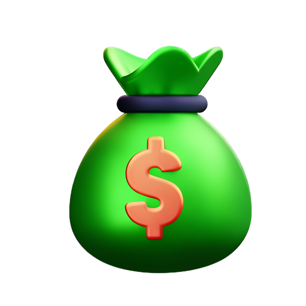 money bag 3d rendering icon illustration png