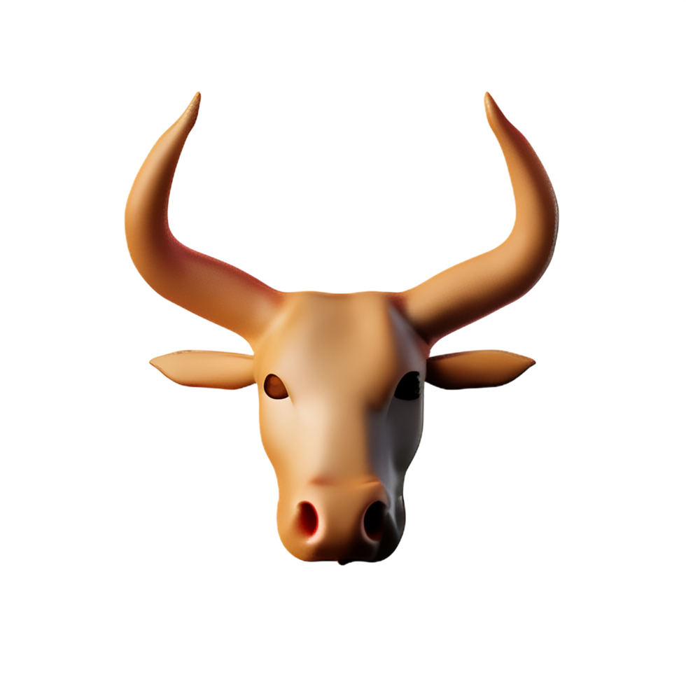 stier 3d renderen icoon illustratie png