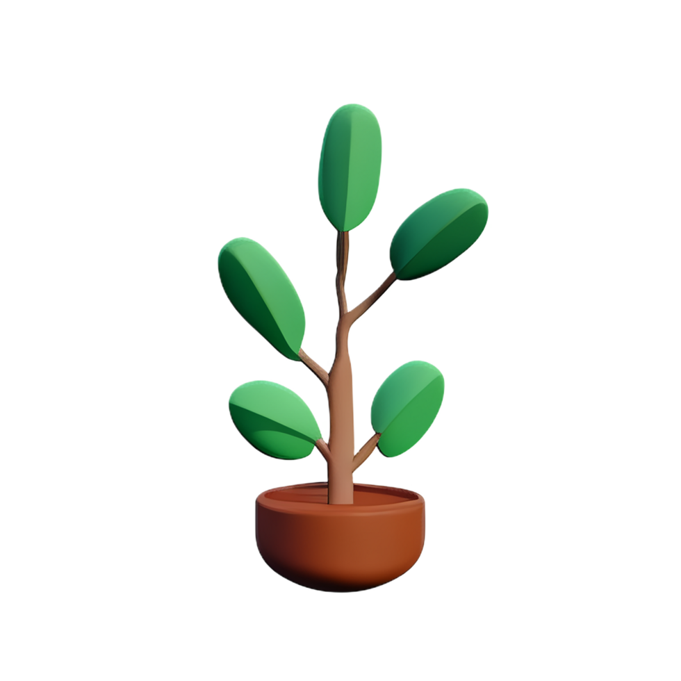 eucalyptus 3d rendering icon illustration png