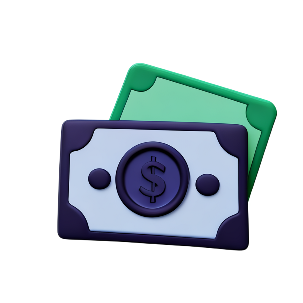 contant geld 3d renderen icoon illustratie png