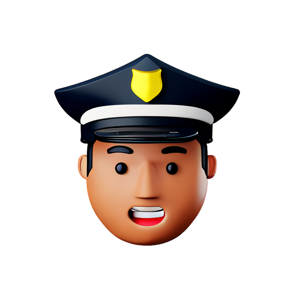 polícia face 3d Renderização ícone ilustração png