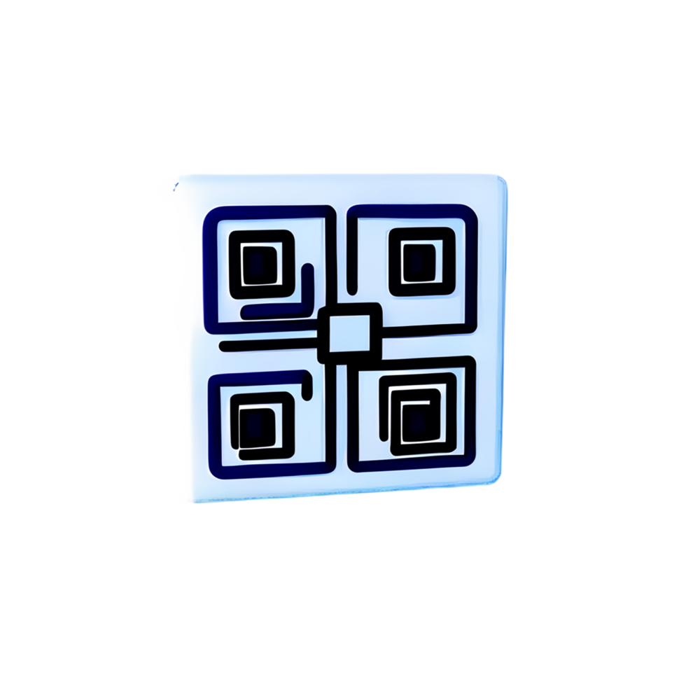 qr código 3d representación icono ilustración png