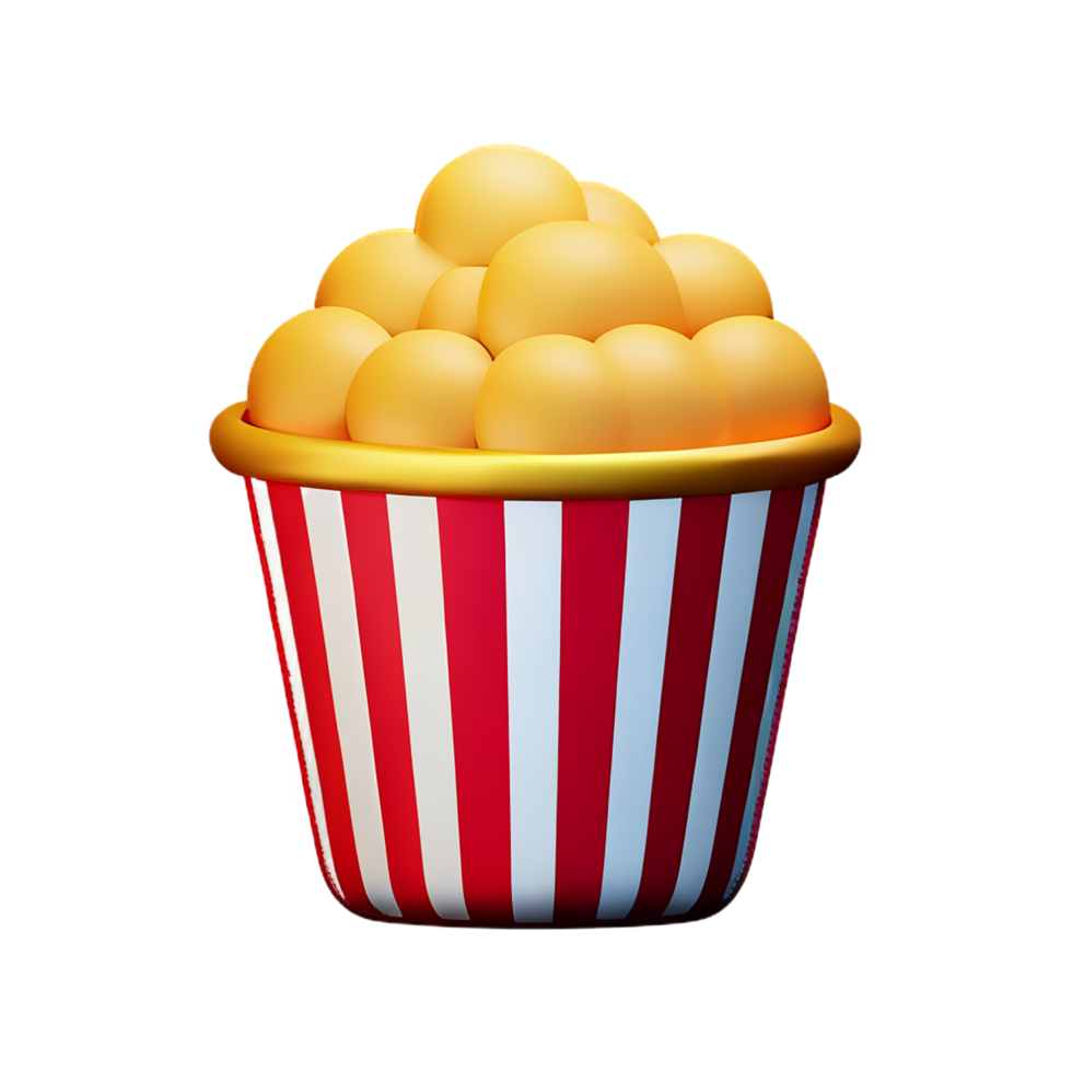 popcorn 3d rendering icon illustration png