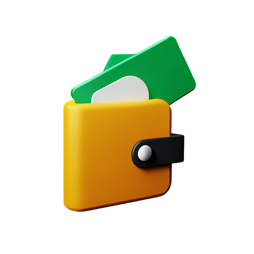 wallet 3d rendering icon illustration png