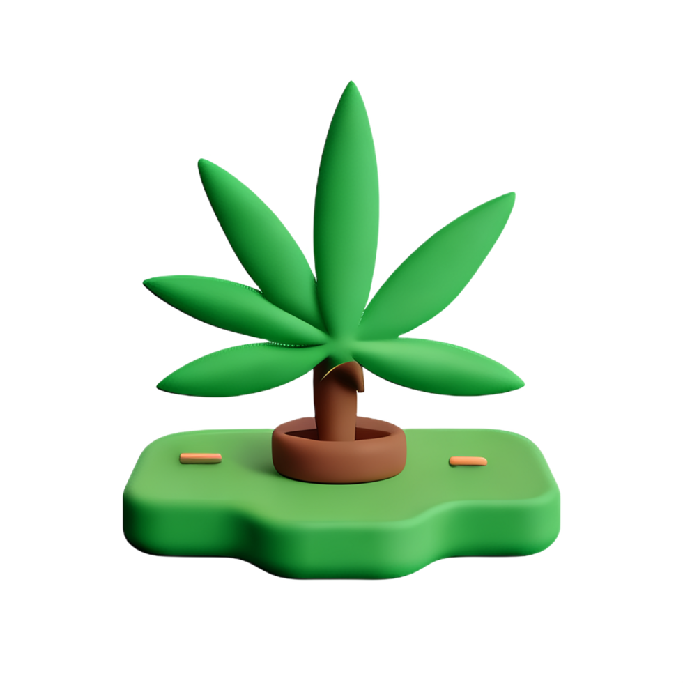 cannabis 3d rendering icon illustration png