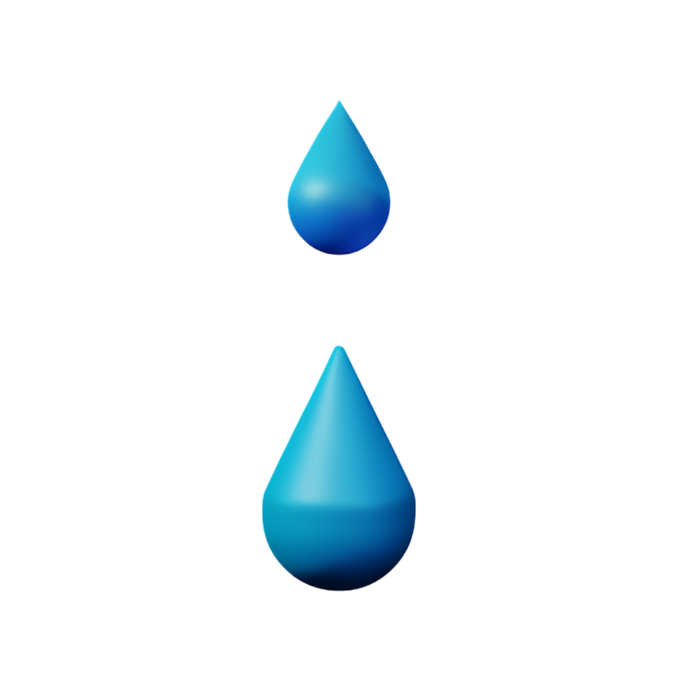 water drop 3d rendering icon illustration png