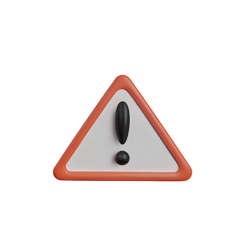 warning 3d rendering icon illustration png