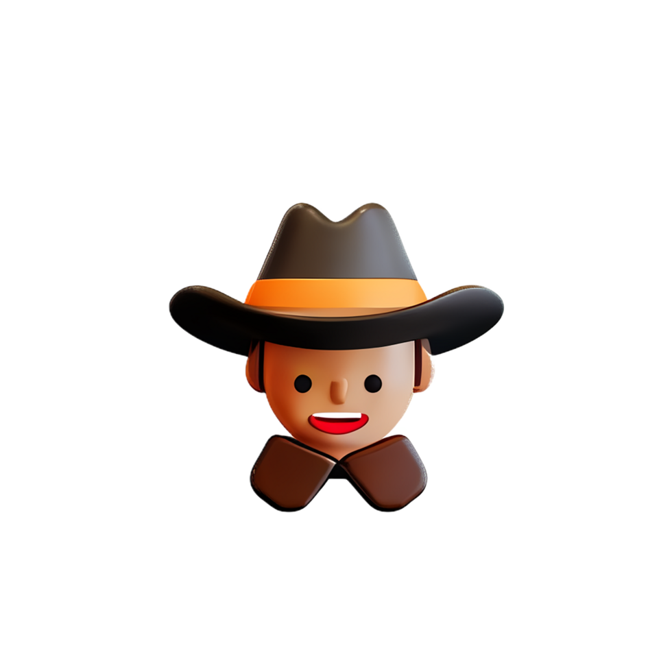 cowboy 3d rendering icon illustration png