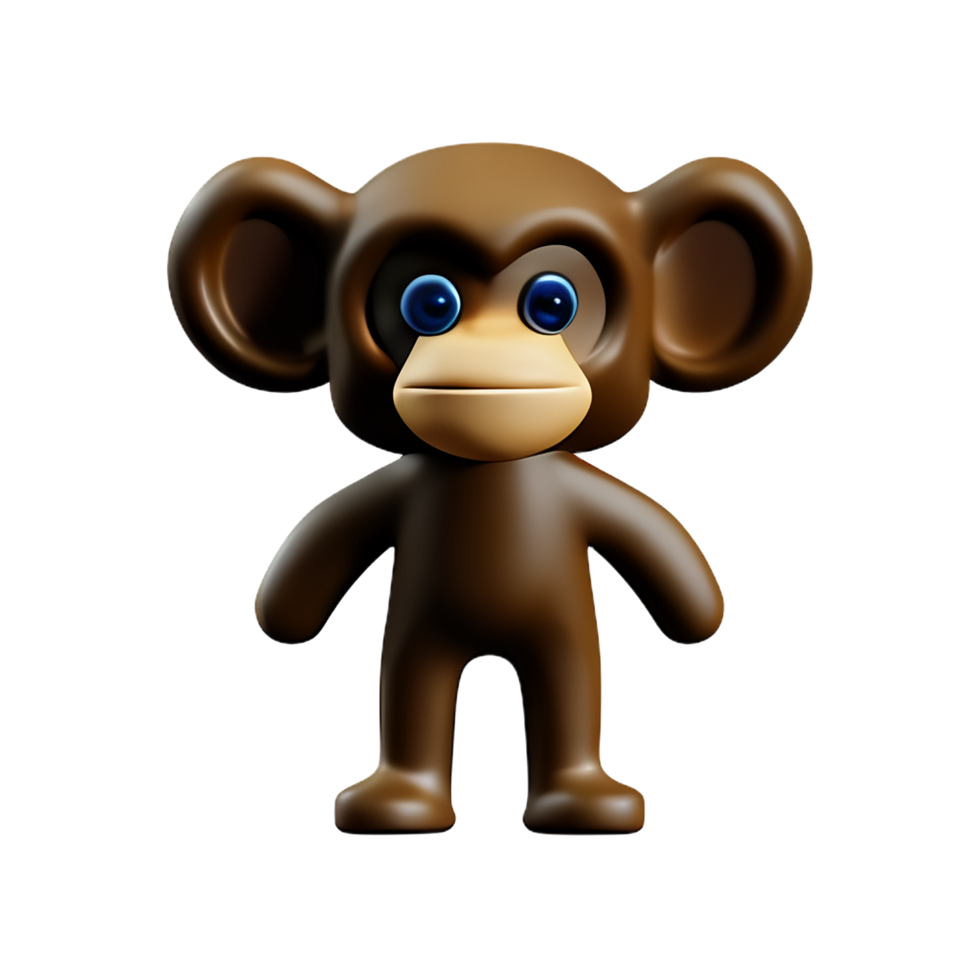 monkey 3d rendering icon illustration png