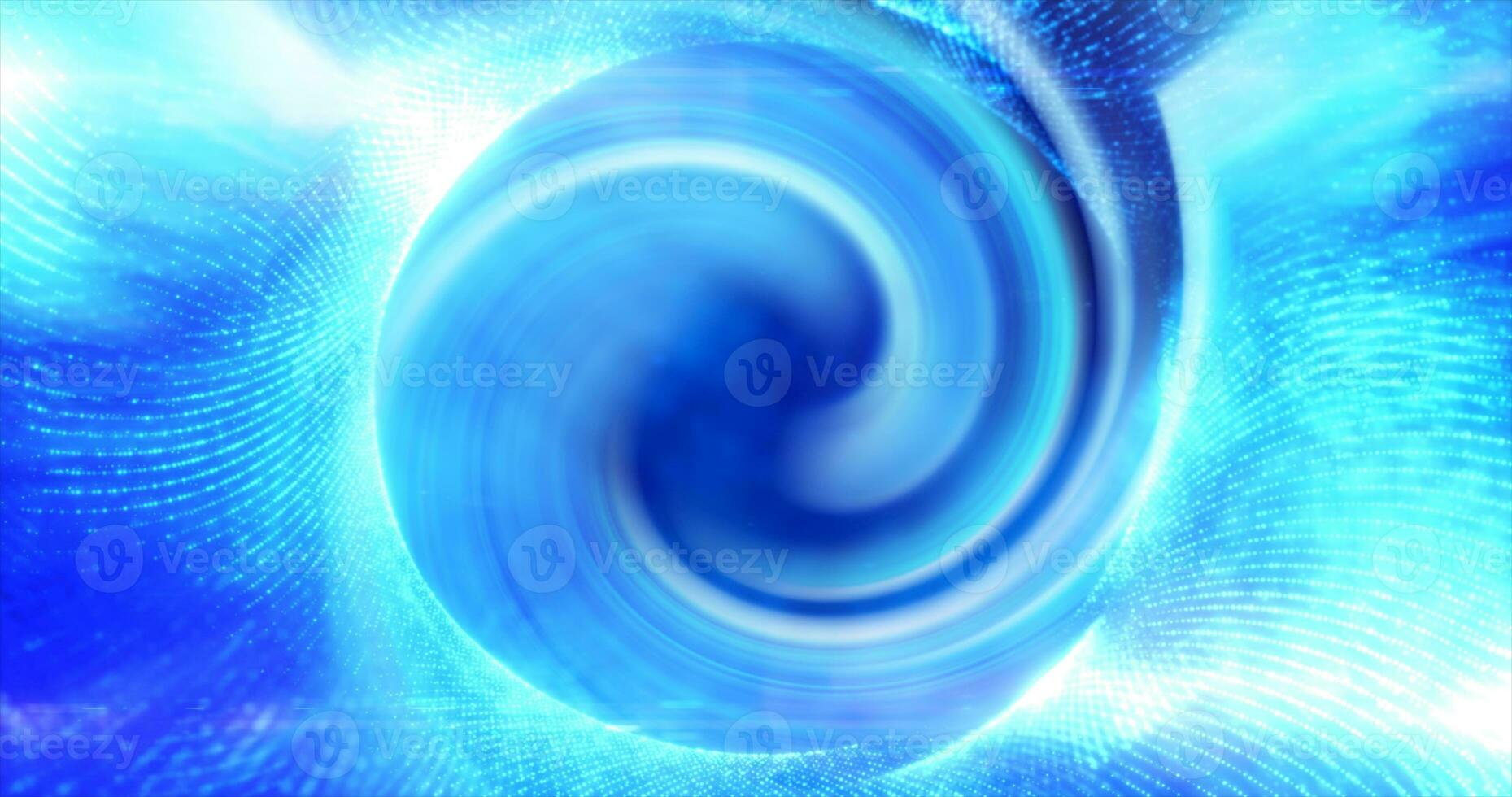 Round blue frame from energy magical glowing particles and light lines abstract background photo