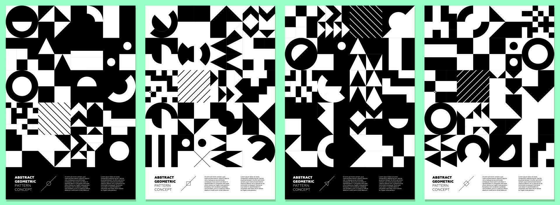 Abstract geometric bauhaus style shapes collage poster. Memphis elements. Modern trendy brutalism forms artistic placard. Retro brutalist monochrome graphic cover. Vintage postmodern y2k art eps print vector