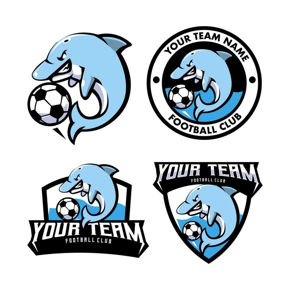 Dolphin soccer sport logo vector