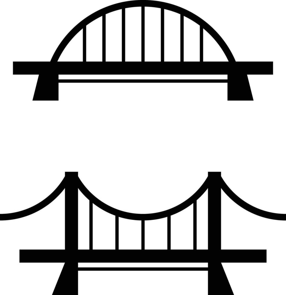 Illustration of a simple bridge with line style vector