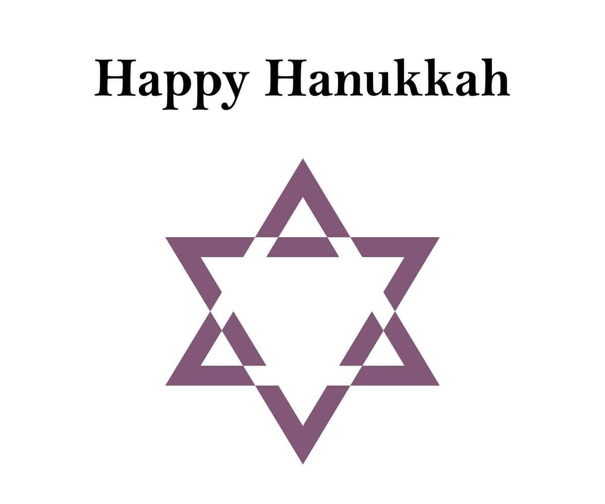 Happy Hanukkah star of david mauve color of religious celebration vector