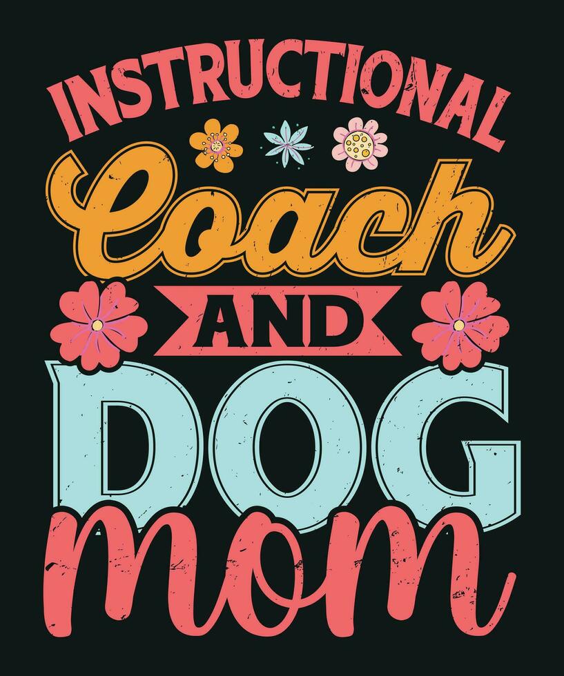 instructivo entrenador y perro mamá vector