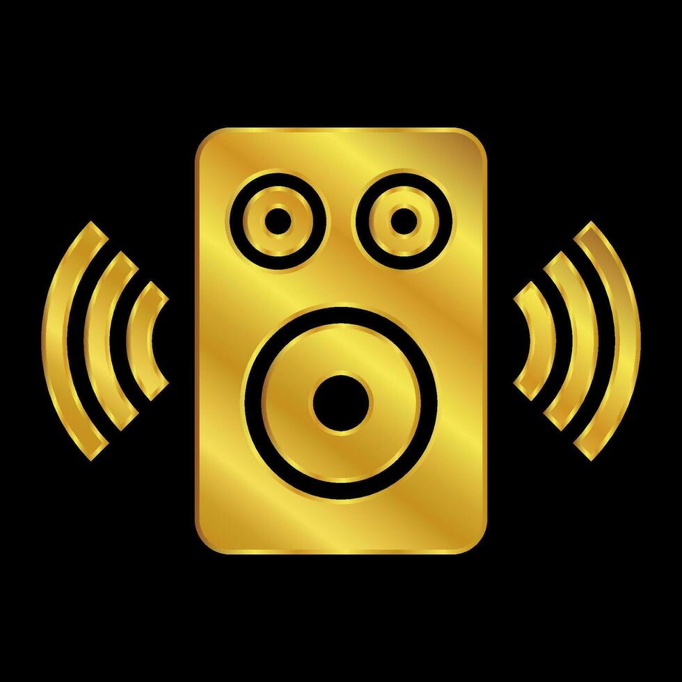 gold colored column speaker icon vector