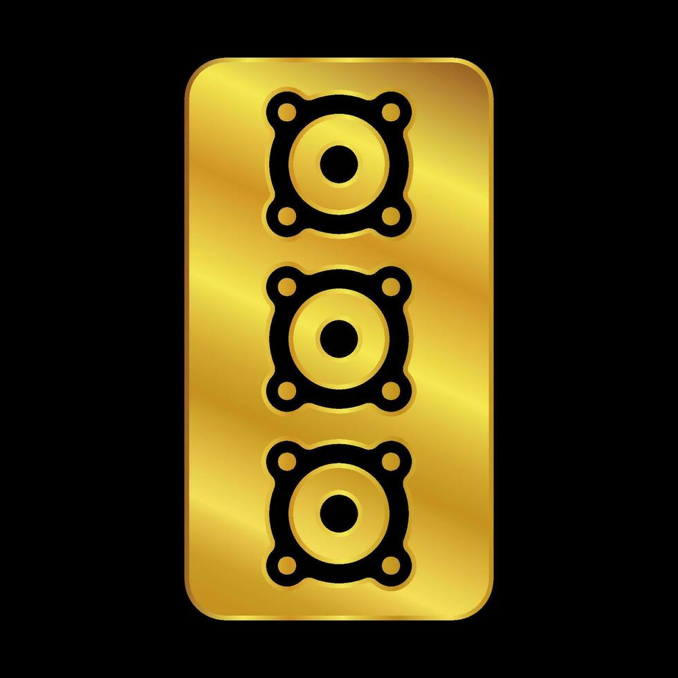 gold colored column speaker icon vector