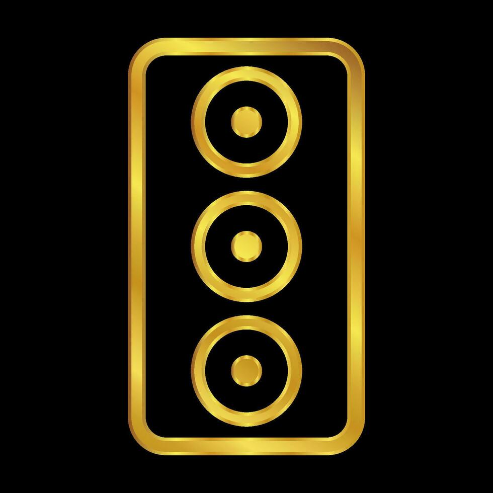 gold colored column speaker icon vector