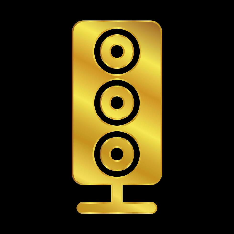 gold colored column speaker icon vector