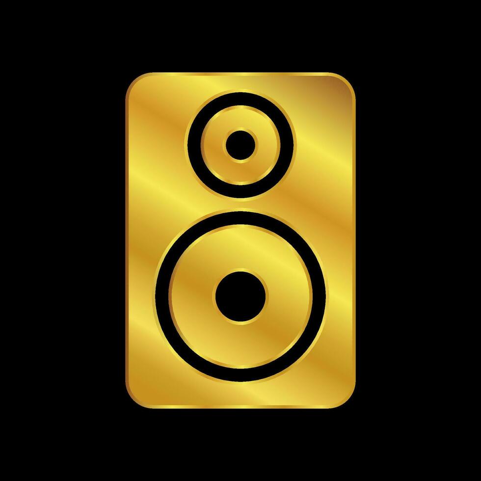 gold colored column speaker icon vector
