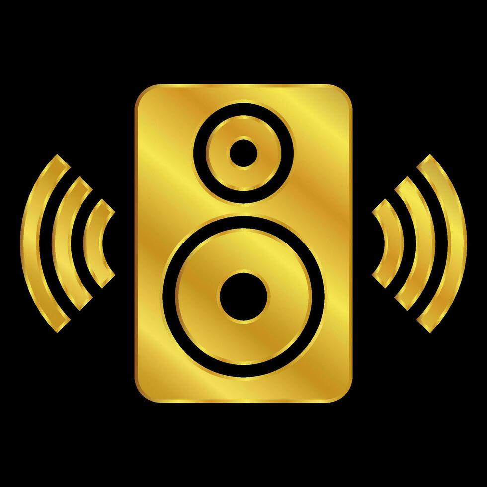 gold colored column speaker icon vector