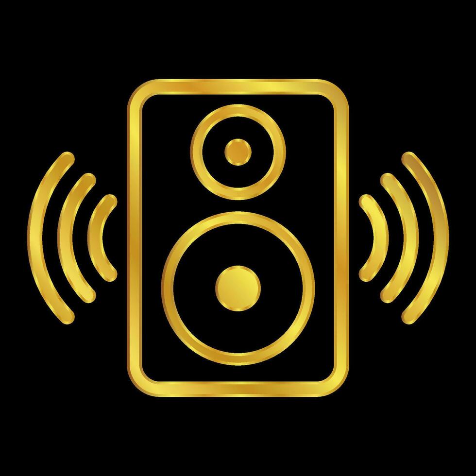 gold colored column speaker icon vector