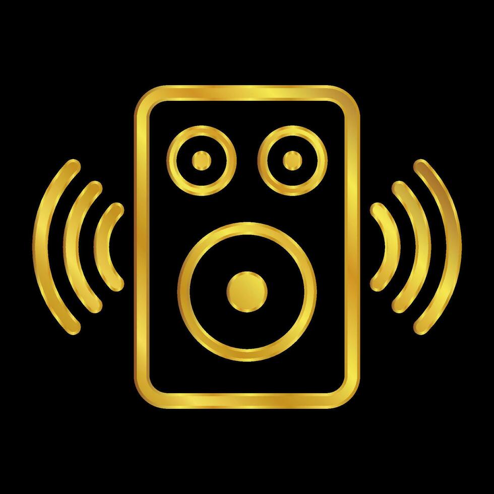 gold colored column speaker icon vector