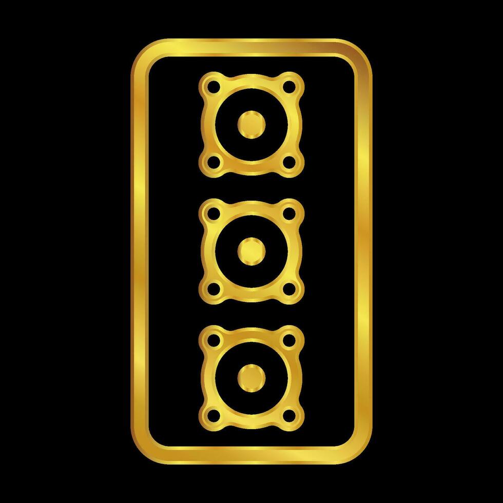 gold colored column speaker icon vector