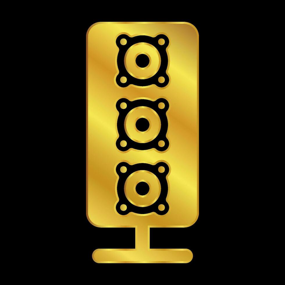 gold colored column speaker icon vector