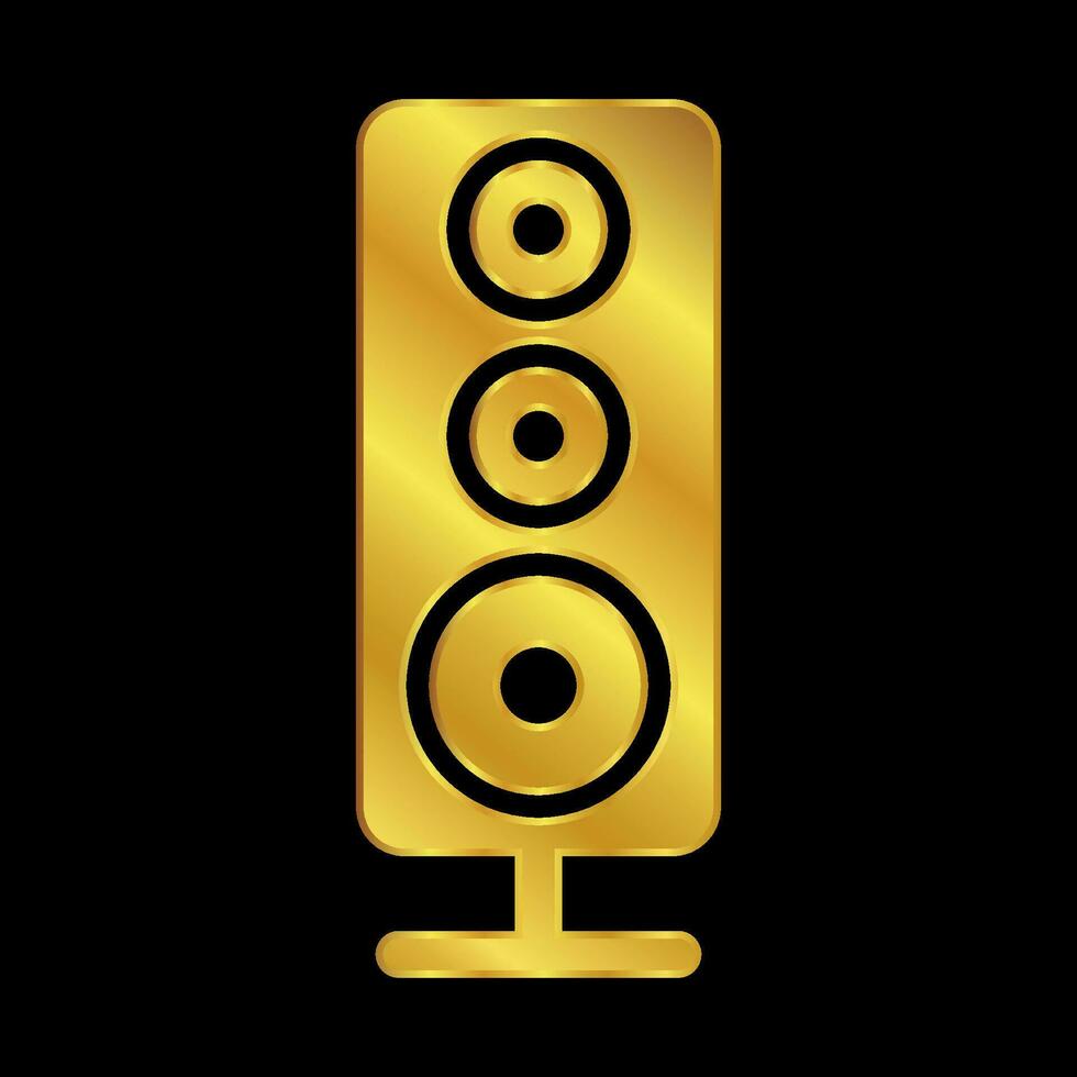 gold colored column speaker icon vector