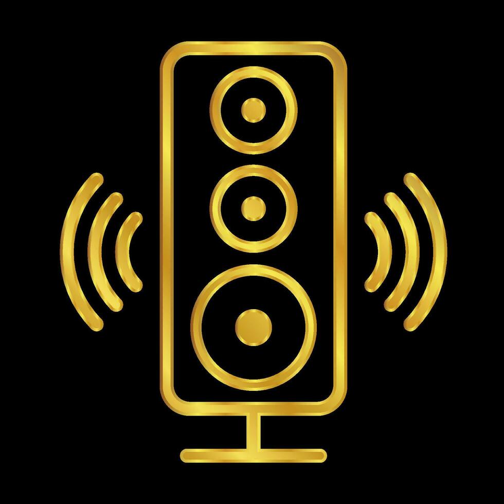 gold colored column speaker icon vector