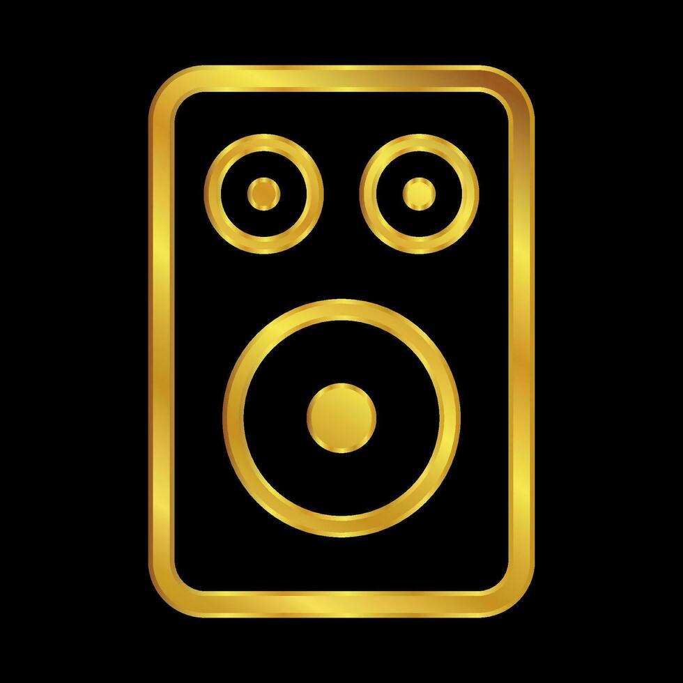 gold colored column speaker icon vector