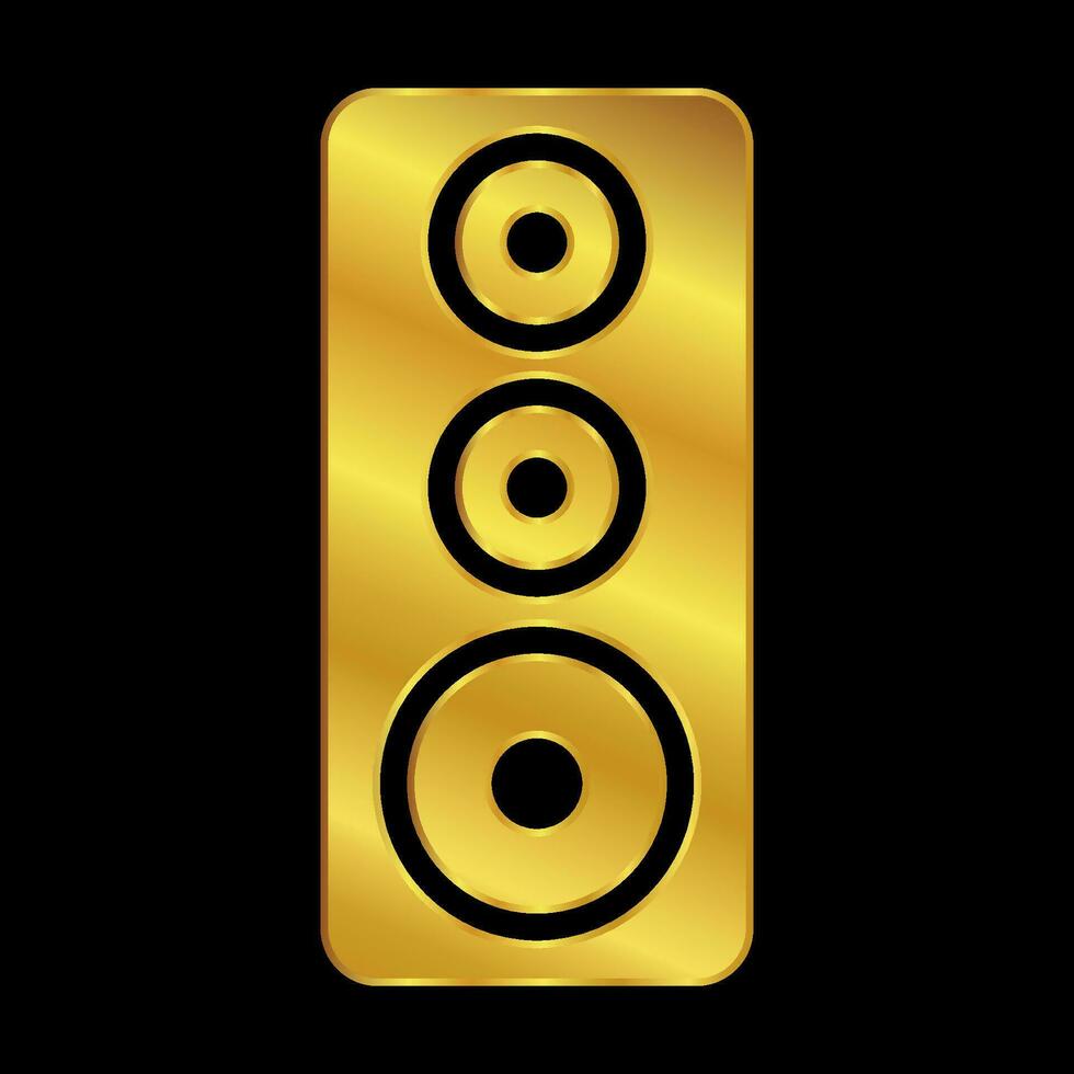 gold colored column speaker icon vector