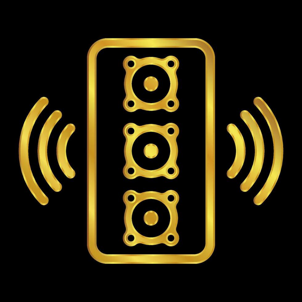 gold colored column speaker icon vector