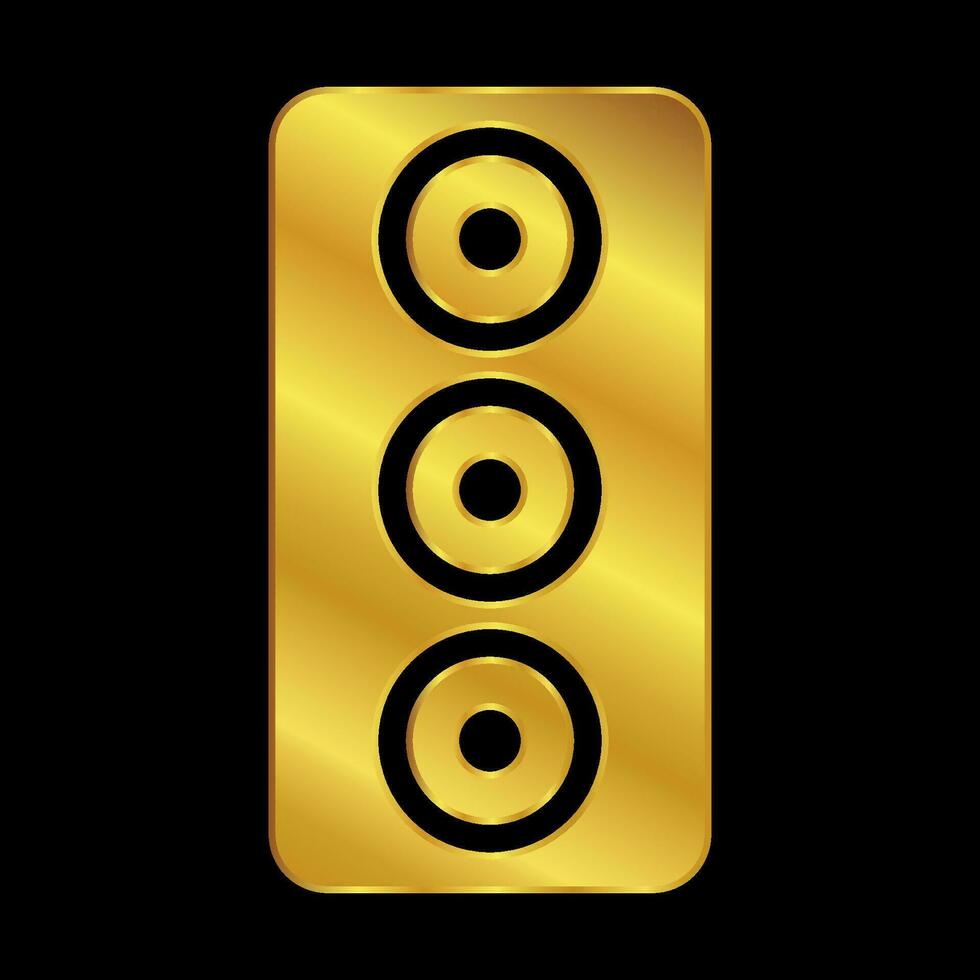 gold colored column speaker icon vector