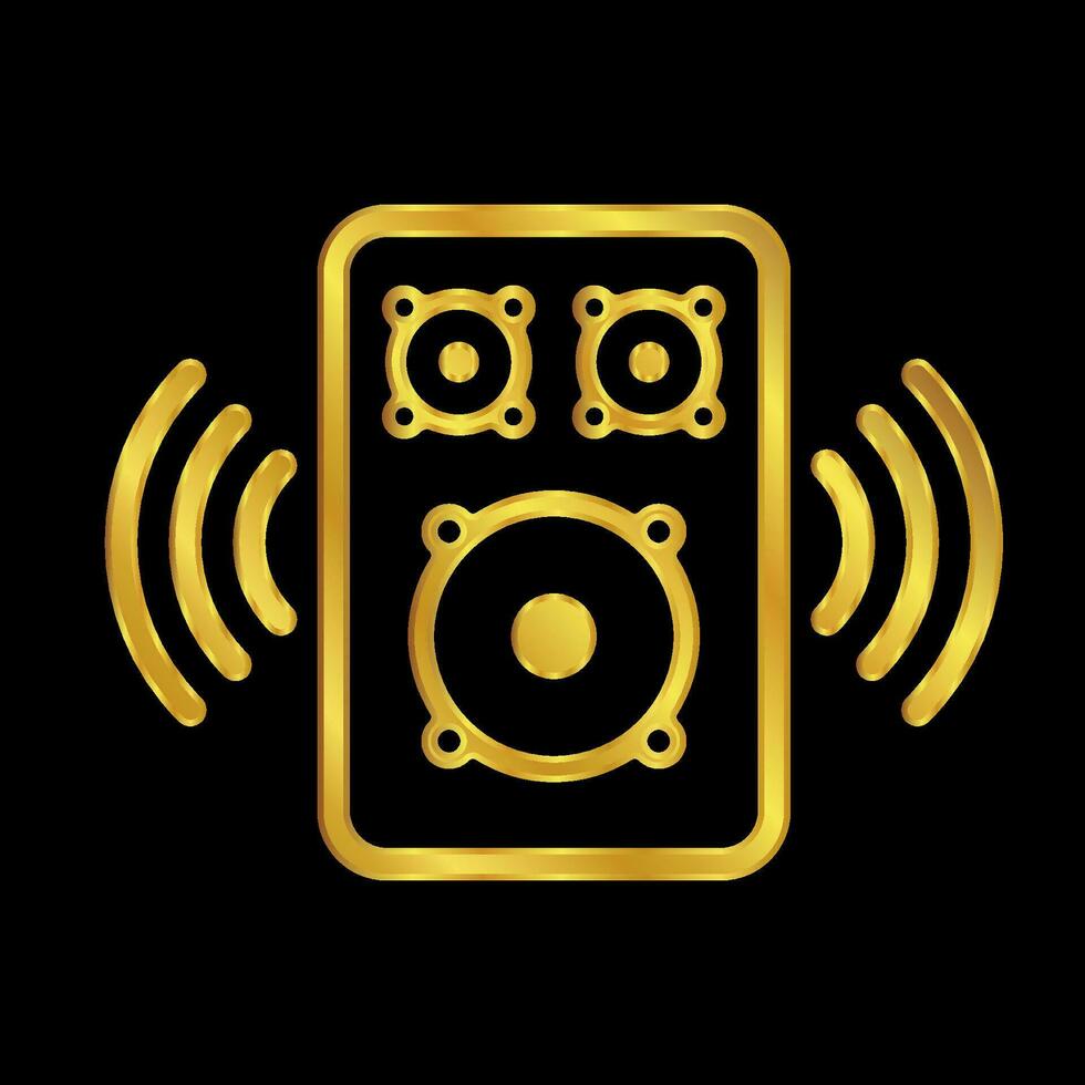 gold colored column speaker icon vector
