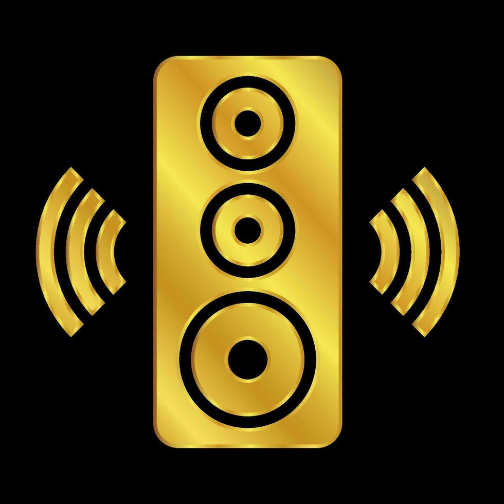 gold colored column speaker icon vector