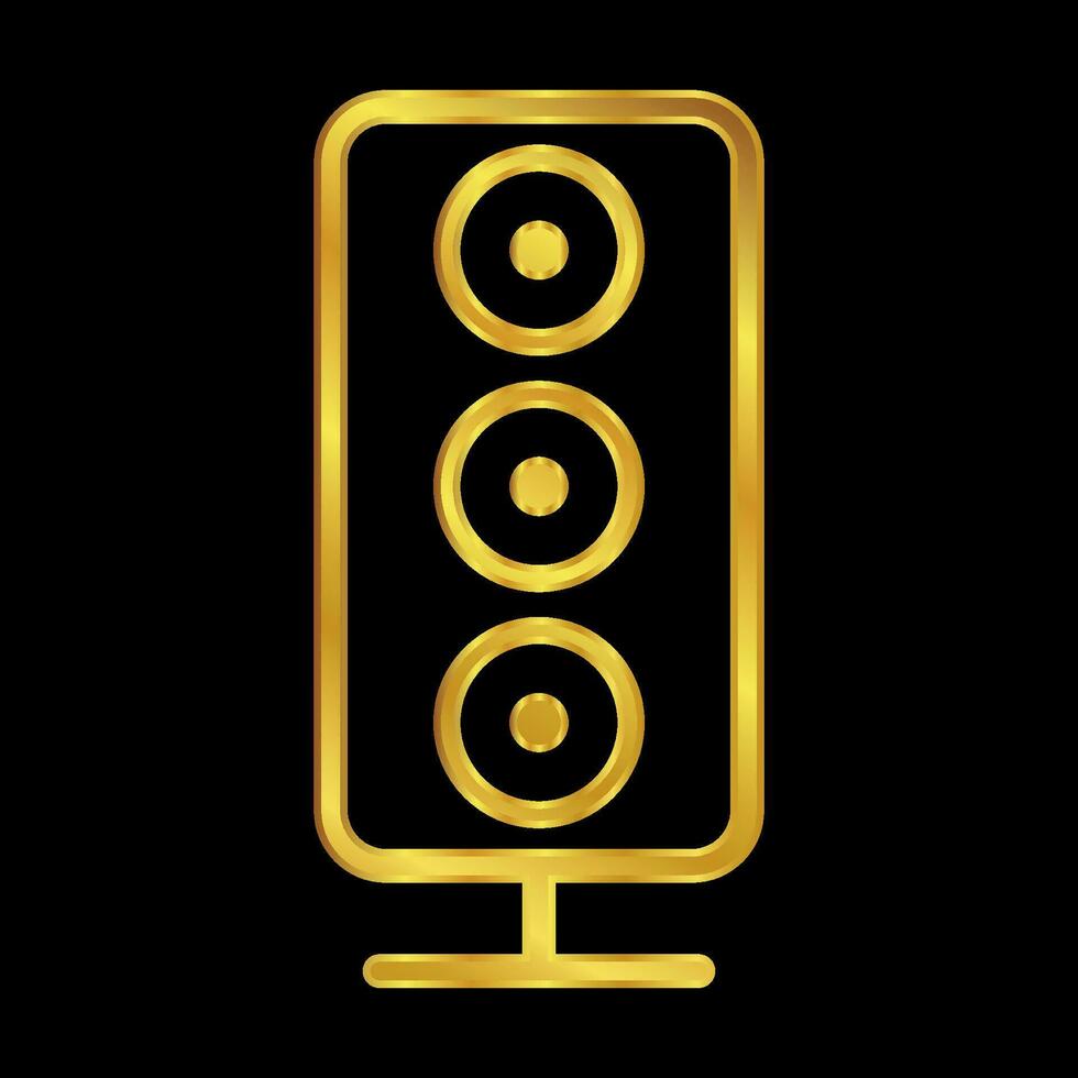 oro de colores columna altavoz icono vector