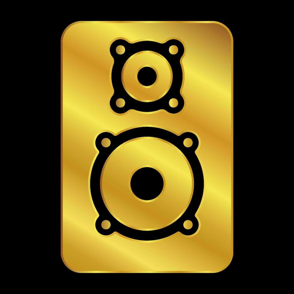 gold colored column speaker icon vector