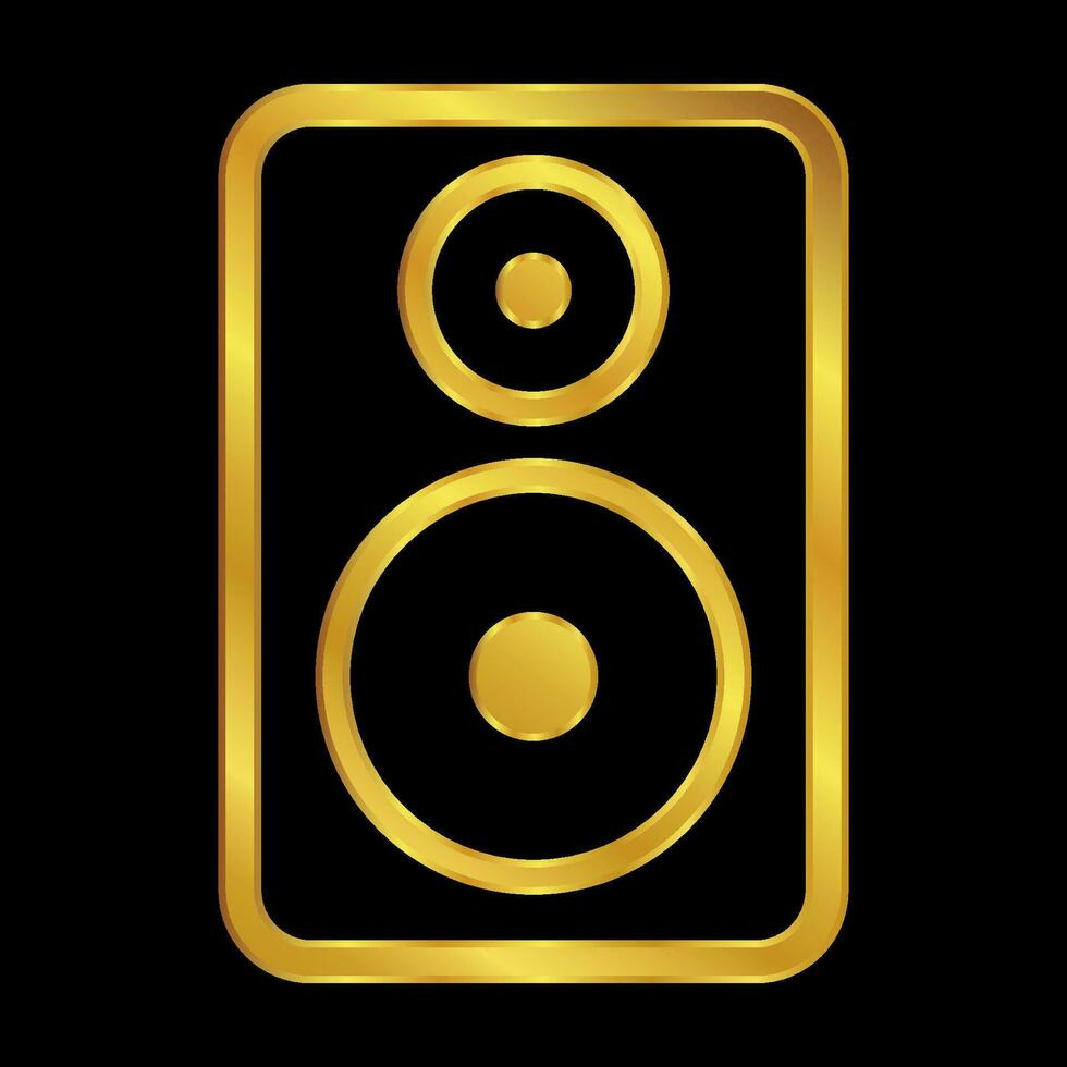 gold colored column speaker icon vector