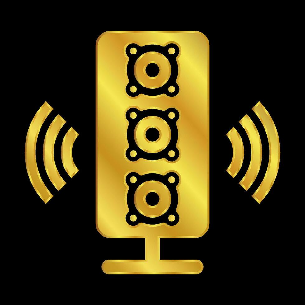 gold colored column speaker icon vector