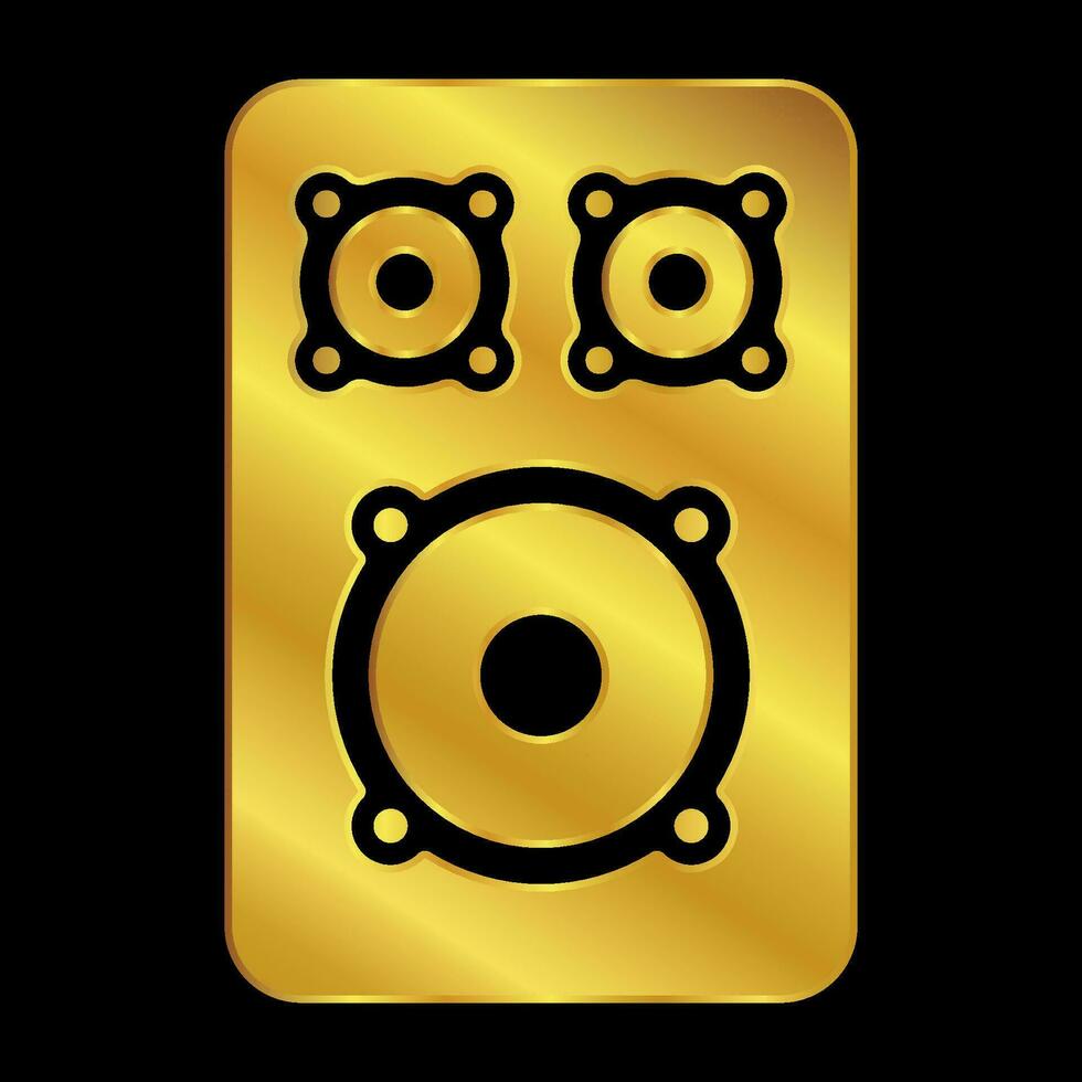 gold colored column speaker icon vector